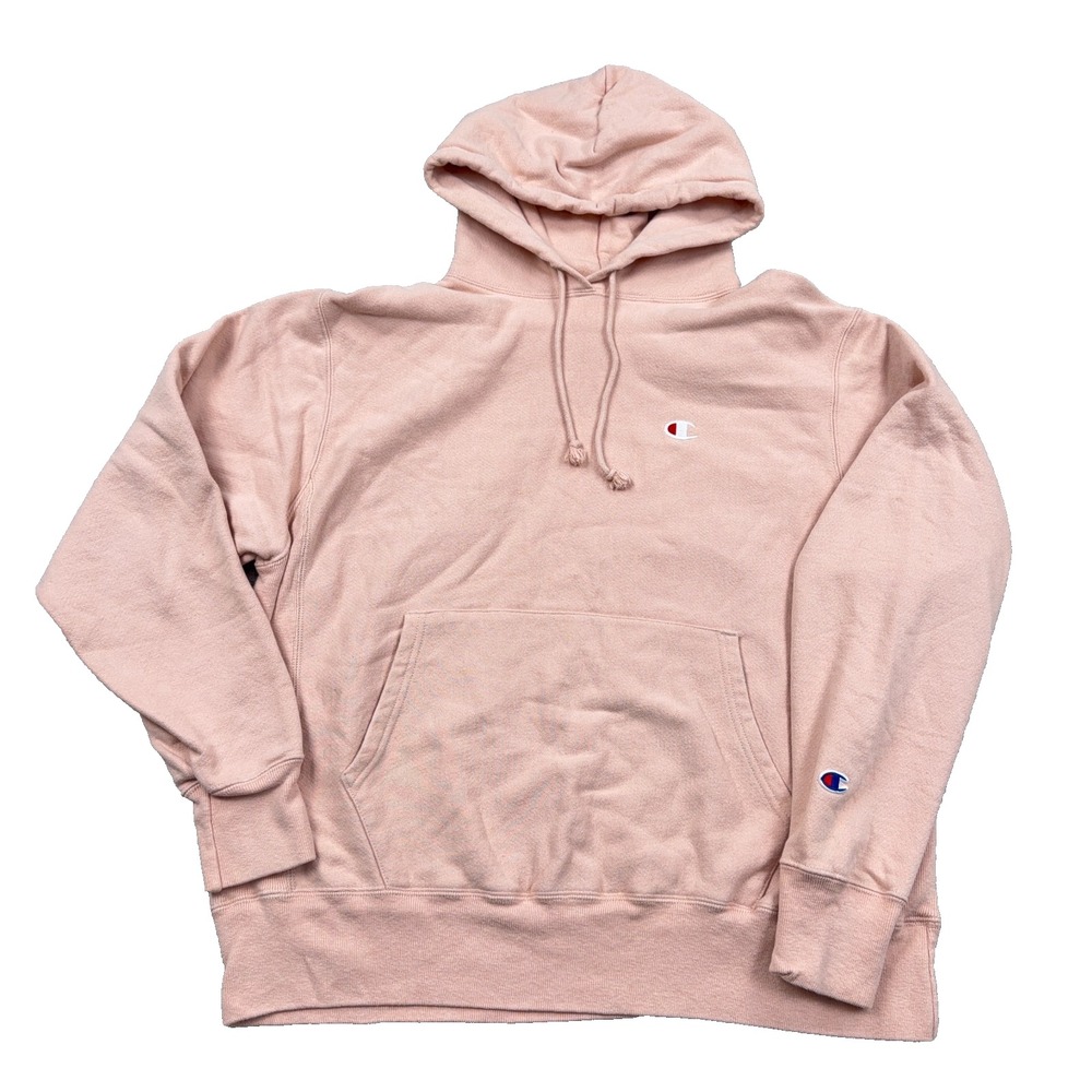 Champion Reverse Weave Hoodie Men Large Pink Sweatshirt Retro Earth Tone Adult *